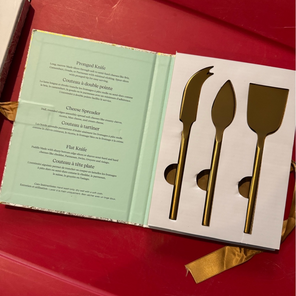 New epicure small Gold Cheese Knife Set of 3